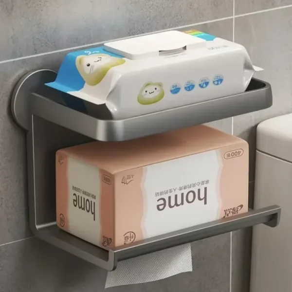 Hot Toilet Paper Holder Stand Wall-Mounted Toilet Paper Dispenser Kitchen Bathroom Storage Rack For Tissue Box Shelf Phone Holde 3