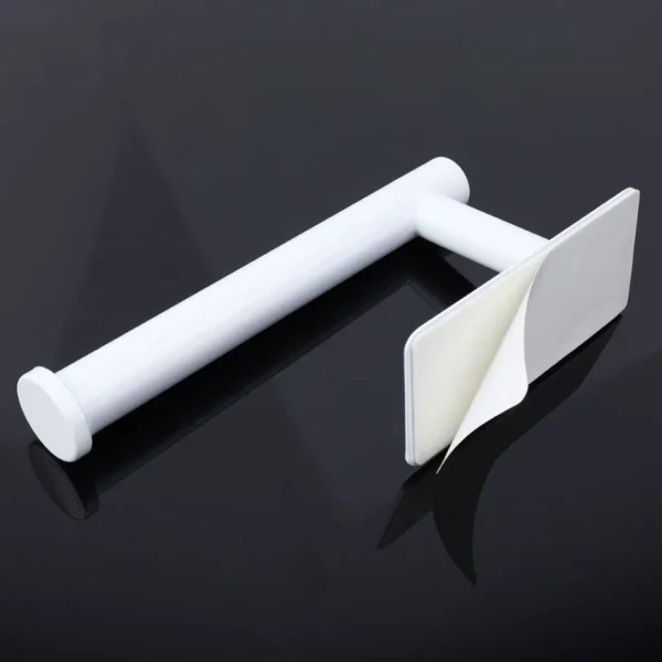 Stainless Steel Paper Holder White Adhesive Wall Mount Stand Kitchen Bathroom Toilet Paper Towel Tissue Roll Shelf Brushed Gold 4