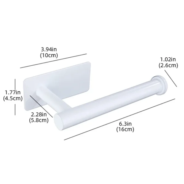Stainless Steel Paper Holder White Adhesive Wall Mount Stand Kitchen Bathroom Toilet Paper Towel Tissue Roll Shelf Brushed Gold 5