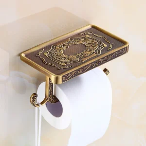 Toilet Paper Holder Wall Mounted Vintage Classic Bathroom Antique Brass Roll Tissue Box Bathroom Accessories 1