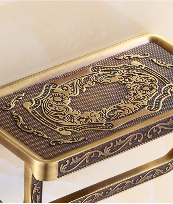 Toilet Paper Holder Wall Mounted Vintage Classic Bathroom Antique Brass Roll Tissue Box Bathroom Accessories 2