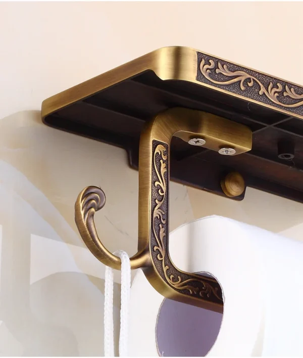 Toilet Paper Holder Wall Mounted Vintage Classic Bathroom Antique Brass Roll Tissue Box Bathroom Accessories 3