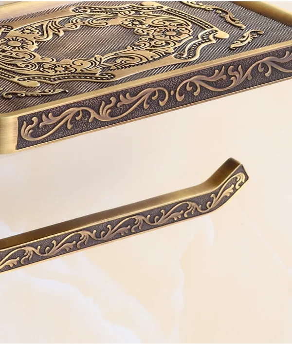 Toilet Paper Holder Wall Mounted Vintage Classic Bathroom Antique Brass Roll Tissue Box Bathroom Accessories 4