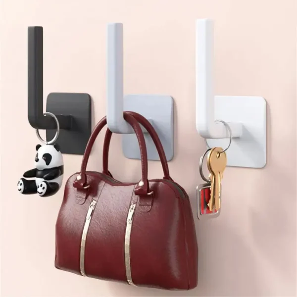 Self-adhesive L-shaped Wall Hook Kitchen Under Cabinet Paper Roll Rack Towel Holder Bathroom Toilet Paper Holders Storage Rack 3
