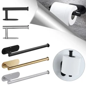 Stainless Steel Paper Towel Holder No Punching Toilet Paper Holder for Bathroom Kitchen Washroom Self Adhesive Towel Holder 1
