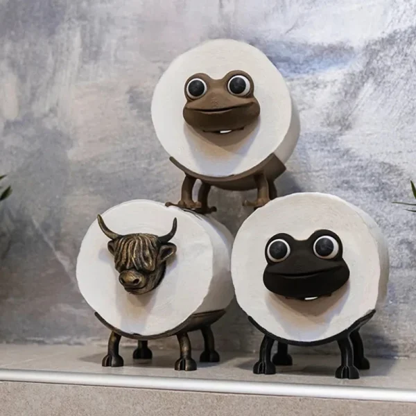 Pig Toilet Roll Holder, Frog Toilet Paper Roll Holder, 3D Printed Tissue Paper Storage Stand, Cute Bathroom Decor 3