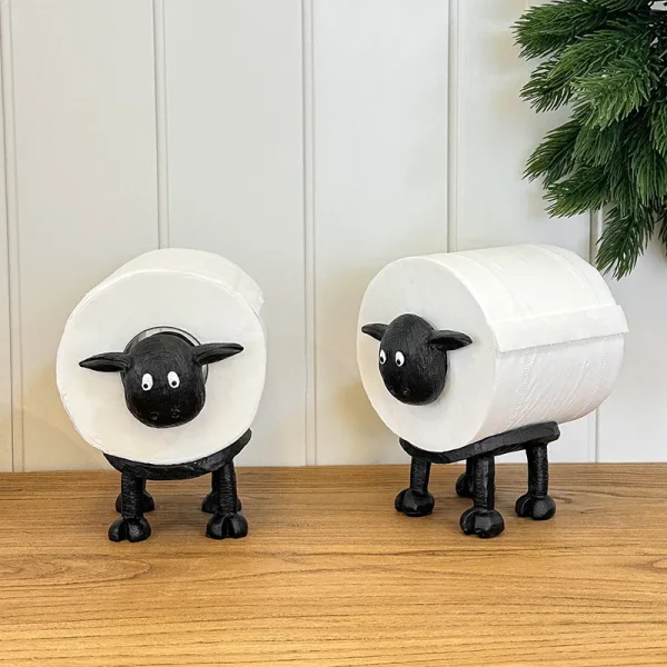 Sheep-Shaped Toilet Paper Holder Resin Roll Creative Home Bathroom Livingroom Coffee Table Decoration Home Roll Paper Holder 1