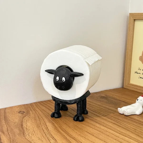 Sheep-Shaped Toilet Paper Holder Resin Roll Creative Home Bathroom Livingroom Coffee Table Decoration Home Roll Paper Holder 2