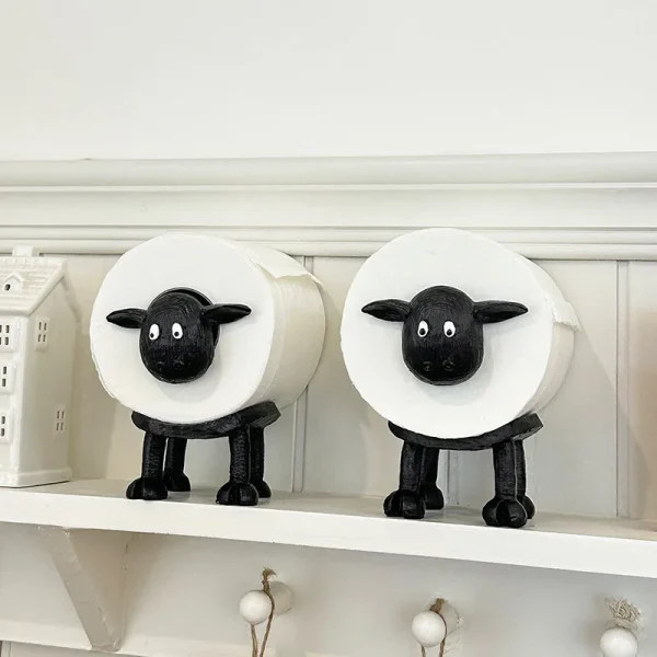 Sheep-Shaped Toilet Paper Holder Resin Roll Creative Home Bathroom Livingroom Coffee Table Decoration Home Roll Paper Holder 4