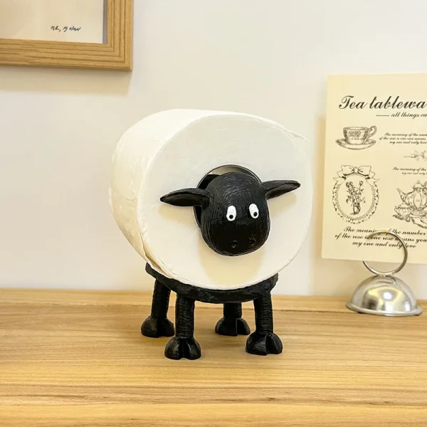 Sheep-Shaped Toilet Paper Holder Resin Roll Creative Home Bathroom Livingroom Coffee Table Decoration Home Roll Paper Holder 5