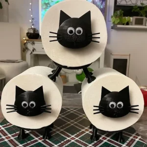 1pcs  Bathroom Self-adhesive Tissue Holder Funny Cat Toilet Roll Holder Freestanding 3D Printed Black Sheep Loo Roll Holder baño 1
