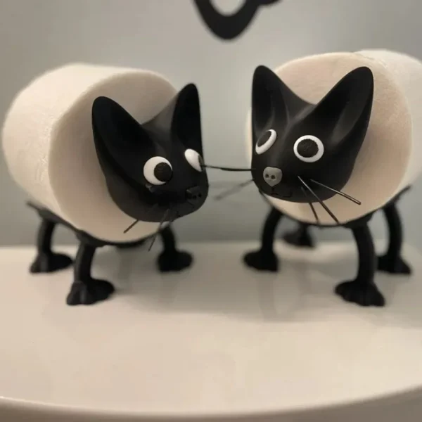1pcs  Bathroom Self-adhesive Tissue Holder Funny Cat Toilet Roll Holder Freestanding 3D Printed Black Sheep Loo Roll Holder baño 2