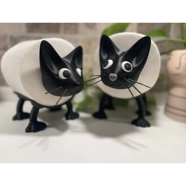 1pcs  Bathroom Self-adhesive Tissue Holder Funny Cat Toilet Roll Holder Freestanding 3D Printed Black Sheep Loo Roll Holder baño 3