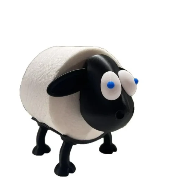 1pcs  Bathroom Self-adhesive Tissue Holder Funny Cat Toilet Roll Holder Freestanding 3D Printed Black Sheep Loo Roll Holder baño 4