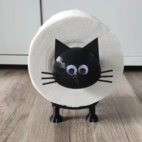 1pcs  Bathroom Self-adhesive Tissue Holder Funny Cat Toilet Roll Holder Freestanding 3D Printed Black Sheep Loo Roll Holder baño 6