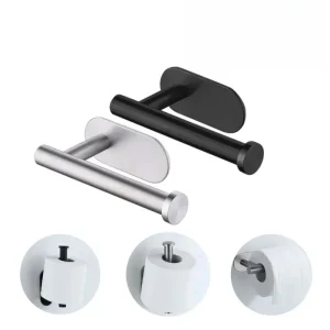 Self Adhesive Toilet Paper Towel Holder Stainless Steel Wall Mount No Punching Tissue Towel Roll Dispenser for Bathroom Kitchen 1