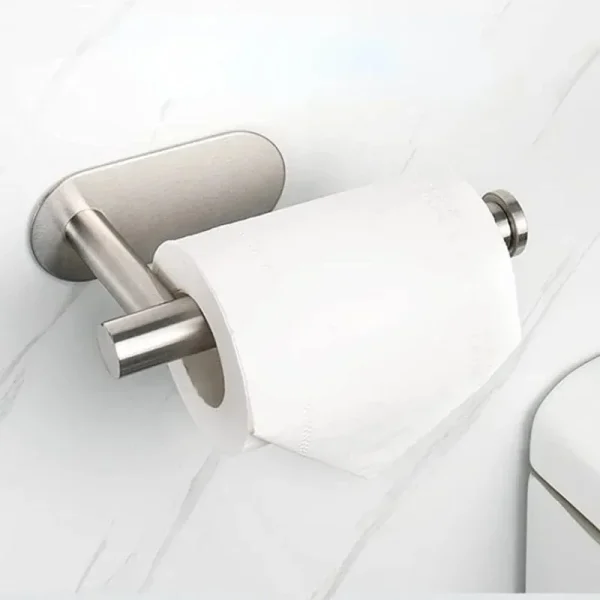 Self Adhesive Toilet Paper Towel Holder Stainless Steel Wall Mount No Punching Tissue Towel Roll Dispenser for Bathroom Kitchen 4