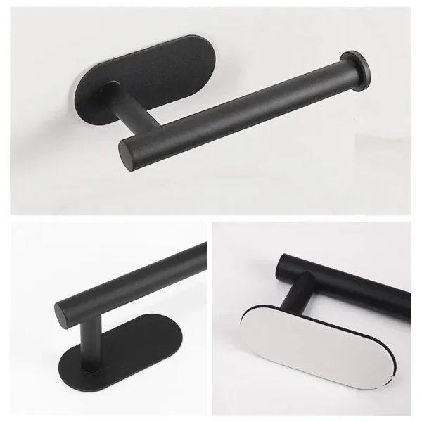 Self Adhesive Toilet Paper Towel Holder Stainless Steel Wall Mount No Punching Tissue Towel Roll Dispenser for Bathroom Kitchen 5