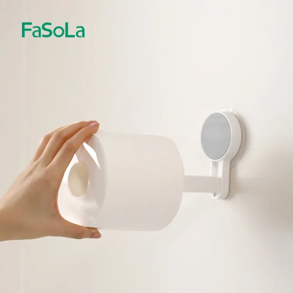 FaSoLa Toilet Paper Holder Self Adhesive Round Tissue Roll Holders Wall Mount Toilet Paper Roll Dispenser Bathroom 4