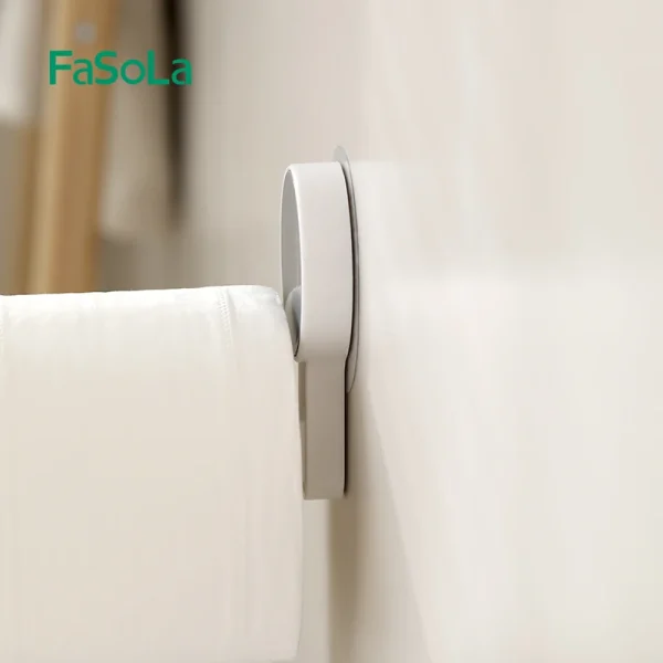 FaSoLa Toilet Paper Holder Self Adhesive Round Tissue Roll Holders Wall Mount Toilet Paper Roll Dispenser Bathroom 5