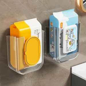 Wall-Mounted Wet Wipe Dispenser - Self-Adhesive Plastic Holder, Large Opening, Strong Load Capacity For Bathroom Tissue Storage 1