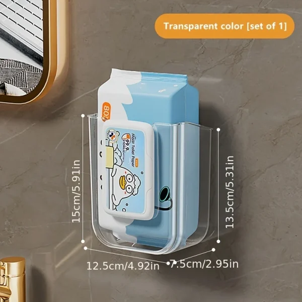 Wall-Mounted Wet Wipe Dispenser - Self-Adhesive Plastic Holder, Large Opening, Strong Load Capacity For Bathroom Tissue Storage 6