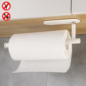 Adhesive Paper Holder ABS for Kitchen Toilet Bathroom Black White Wall Mounted Paper Towel Roll Rack Tissue Storage Holders 1