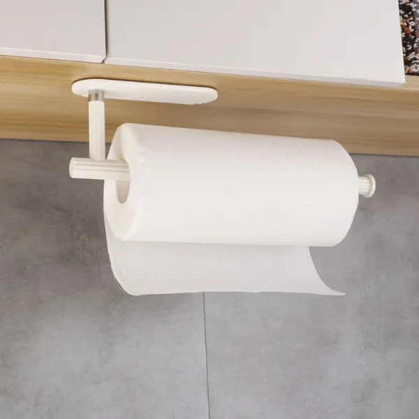 Adhesive Paper Holder ABS for Kitchen Toilet Bathroom Black White Wall Mounted Paper Towel Roll Rack Tissue Storage Holders 2