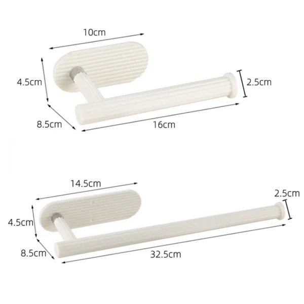Adhesive Paper Holder ABS for Kitchen Toilet Bathroom Black White Wall Mounted Paper Towel Roll Rack Tissue Storage Holders 6