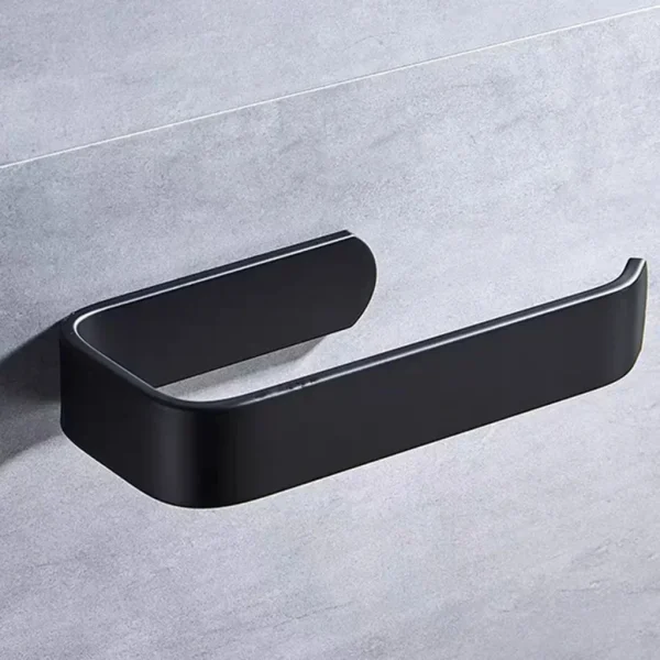Acrylic Toilet Paper Holder Tissue Rack Wall Mounted Bathroom Kitchen Roll Holder Paper Tissue Rack Hook Modern Black Hanger 2