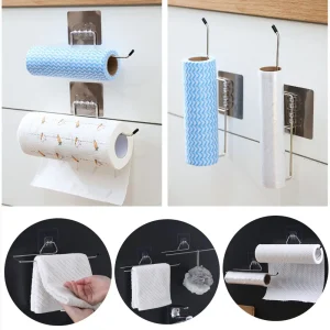 Toilet Paper Holder Bathroom Storage Paper Towel Holder Kitchen Wall Hook Toilet Paper Stand Home Organizer Toilet Accessories 1