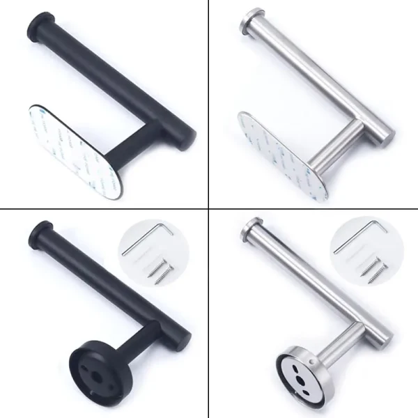 Self-Adhesive Stainless Steel Toilet Roll Paper Towel Toilet wall Mount Holder Organizers Punch-Free Rack Tissue Accessories U26 1