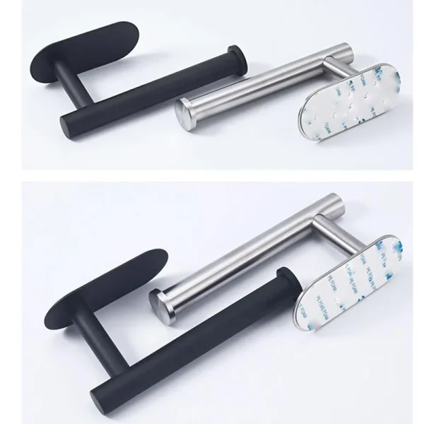 Self-Adhesive Stainless Steel Toilet Roll Paper Towel Toilet wall Mount Holder Organizers Punch-Free Rack Tissue Accessories U26 3