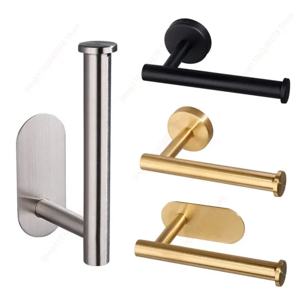 Self Adhesive toilet paper roll holder stand Wall Mount  stainless steel Tissue Towel Roll Dispenser Bath Kitchen Accessories WC 6