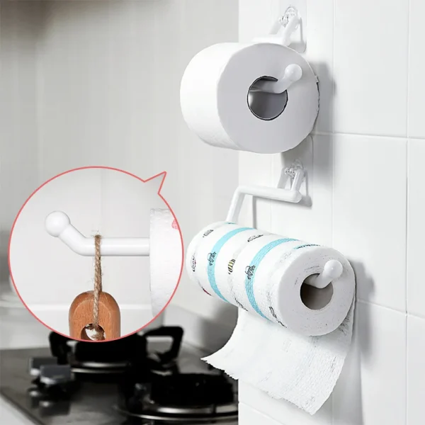 Adjustable Toilet Paper Holder Self-Adhesive Kitchen Toilet Roll Holder Wc Paper Towel Plastic Rack For Bathroom Tissue Storage 2