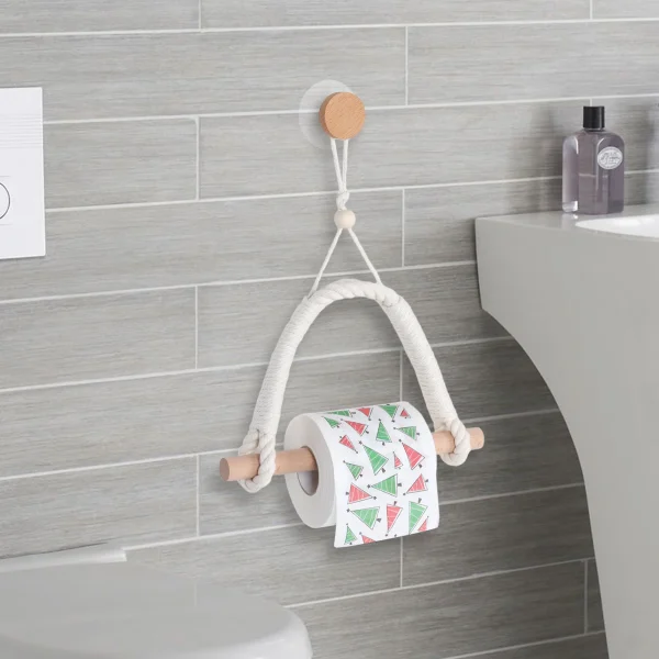 Nordic Wall-mounted Wooden Tissue Holder Bedroom Living Room Paper Towel Holder Bathroom Accessories Toilet Paper Holder Stand 5
