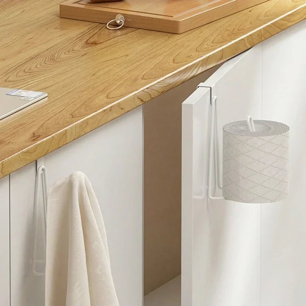 1 PC Toilet Roll Paper Holder Organizer Wall Mount Storage Stand Kitchen Bathroom No Drill Tissue Towel Dispenser Stainless-B2 5