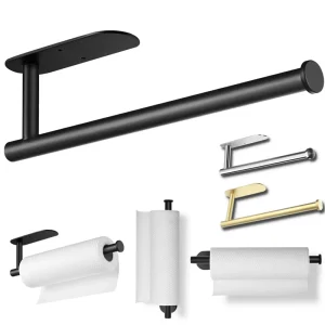 Adhesive Toilet Paper Holder Stainless Steel Wall Mount Kitchen Roll Towel Rack Napkin Dispenser Absorbent Stand Tissue Hanger 1