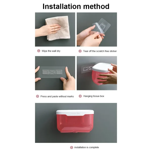 Wall Mount Bathroom Tissue Box Waterproof Storage Toilet Paper Storage Rack Organizer Paper Towel Holder Home Toilet Tissue Box 5