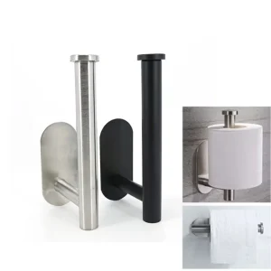 Bathroom Kitchen No Drilling Toilet Paper Holder Stainless Steel Wall Mount Tissue Towel Roll Dispenser Home Hardware Organizer 1