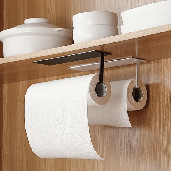 3186 Kitchen Paper Hanger Non Perforated Towel Holder Toilet Roll Paper Holder Fresh Film Storage Rack Wall Hanging Shelf 1