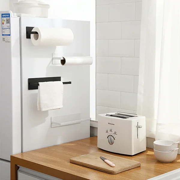 3186 Kitchen Paper Hanger Non Perforated Towel Holder Toilet Roll Paper Holder Fresh Film Storage Rack Wall Hanging Shelf 3