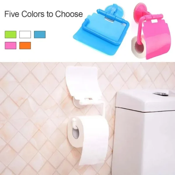 Plastic Suction Cup Toilet Paper Holder Bathroom Wall Mounted WC Paper Phone Holder Shelf Towel Roll shelf Bathroom Accessories 3