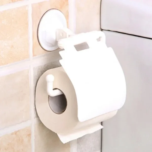 Plastic Suction Cup Toilet Paper Holder Bathroom Wall Mounted WC Paper Phone Holder Shelf Towel Roll shelf Bathroom Accessories 4