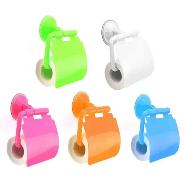 Plastic Suction Cup Toilet Paper Holder Bathroom Wall Mounted WC Paper Phone Holder Shelf Towel Roll shelf Bathroom Accessories 6