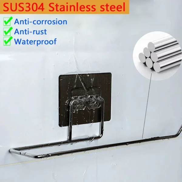 Kitchen paper towel stand glue toilet rack towel, hang tissue dispenser roll napkin cabinet storage accessories, 2 pieces 2