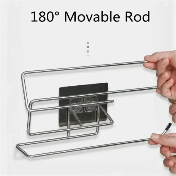 Kitchen paper towel stand glue toilet rack towel, hang tissue dispenser roll napkin cabinet storage accessories, 2 pieces 3