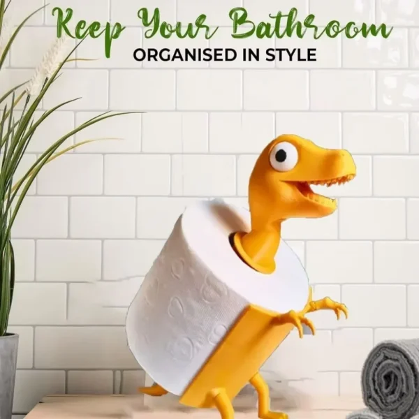 Dinosaur Toilet Roll Holder Funny Animal Toilet Paper Holder Free Paper Standing Bathroom Set 3D Printed Dog Paper Roll Holder 2