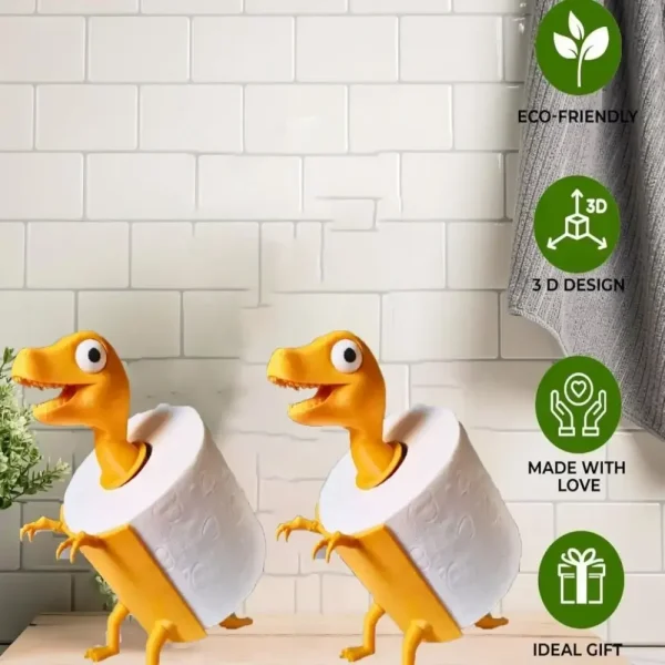 Dinosaur Toilet Roll Holder Funny Animal Toilet Paper Holder Free Paper Standing Bathroom Set 3D Printed Dog Paper Roll Holder 3