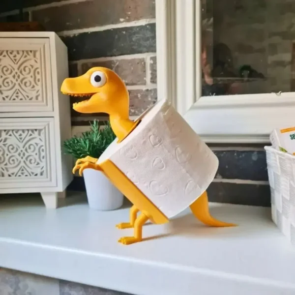 Dinosaur Toilet Roll Holder Funny Animal Toilet Paper Holder Free Paper Standing Bathroom Set 3D Printed Dog Paper Roll Holder 4